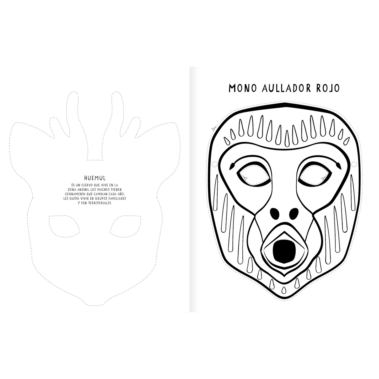 Máscaras Pinta y recorta (Manualidades)