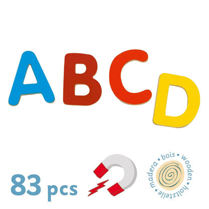 Figuras magnéticas de madera 83 Letras