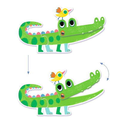 Puzzle duo animales articulados (Fortalece coordinación, atención y reconocer animales)