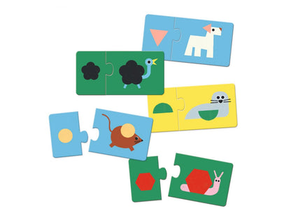 Puzzle Duo Formas y Animales (Reconocer formas y animales)