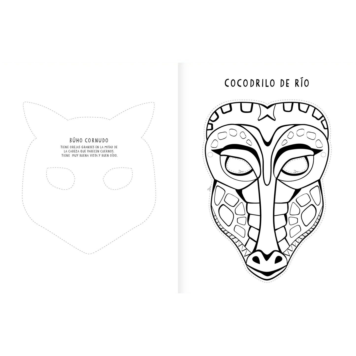 Máscaras Pinta y recorta (Manualidades)